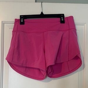 lululemon athletica speed up high rise 4 inch Bright Pink Athletic Shorts